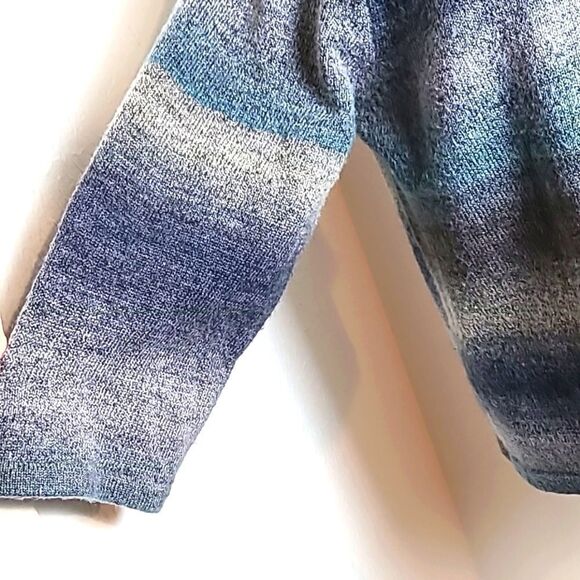 Croft & Barrow Cardigan w/3 Large Buttons, Shades of Ombre, Blue/Gray, Size XL - Picture 3 of 7
